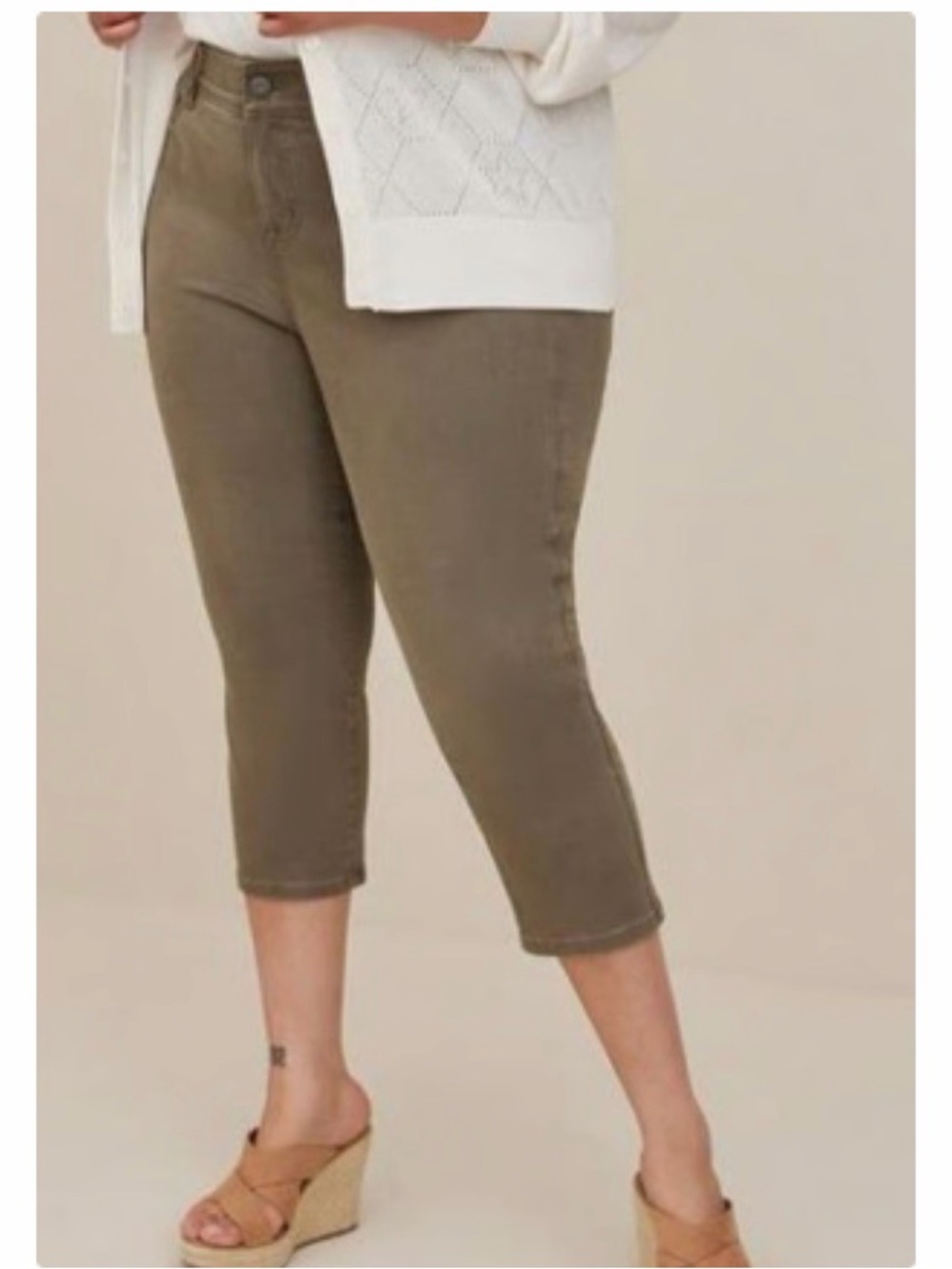 torrid Olive Crop Bombshell Skinny Jeans